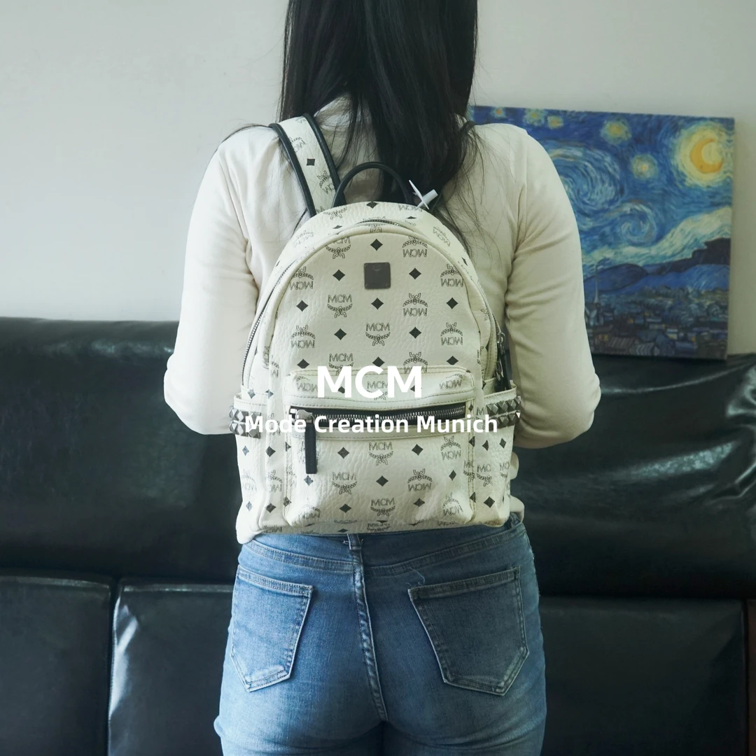 95新 MCM 白色双肩包/ZZ09415078/5078