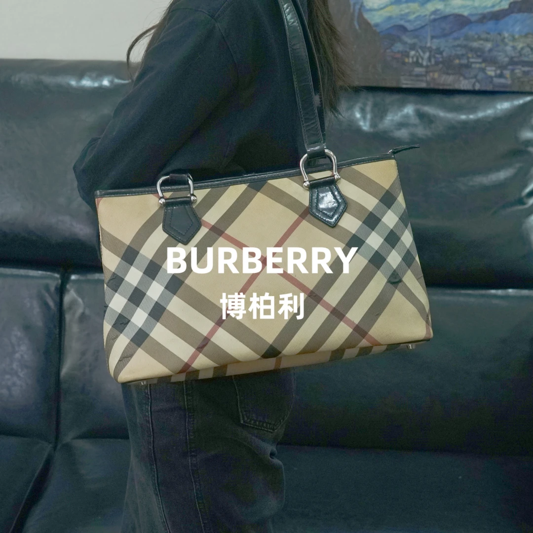 95新 BURBERRY/博柏利 巴宝莉/格纹单肩包/JJ10922640/2640