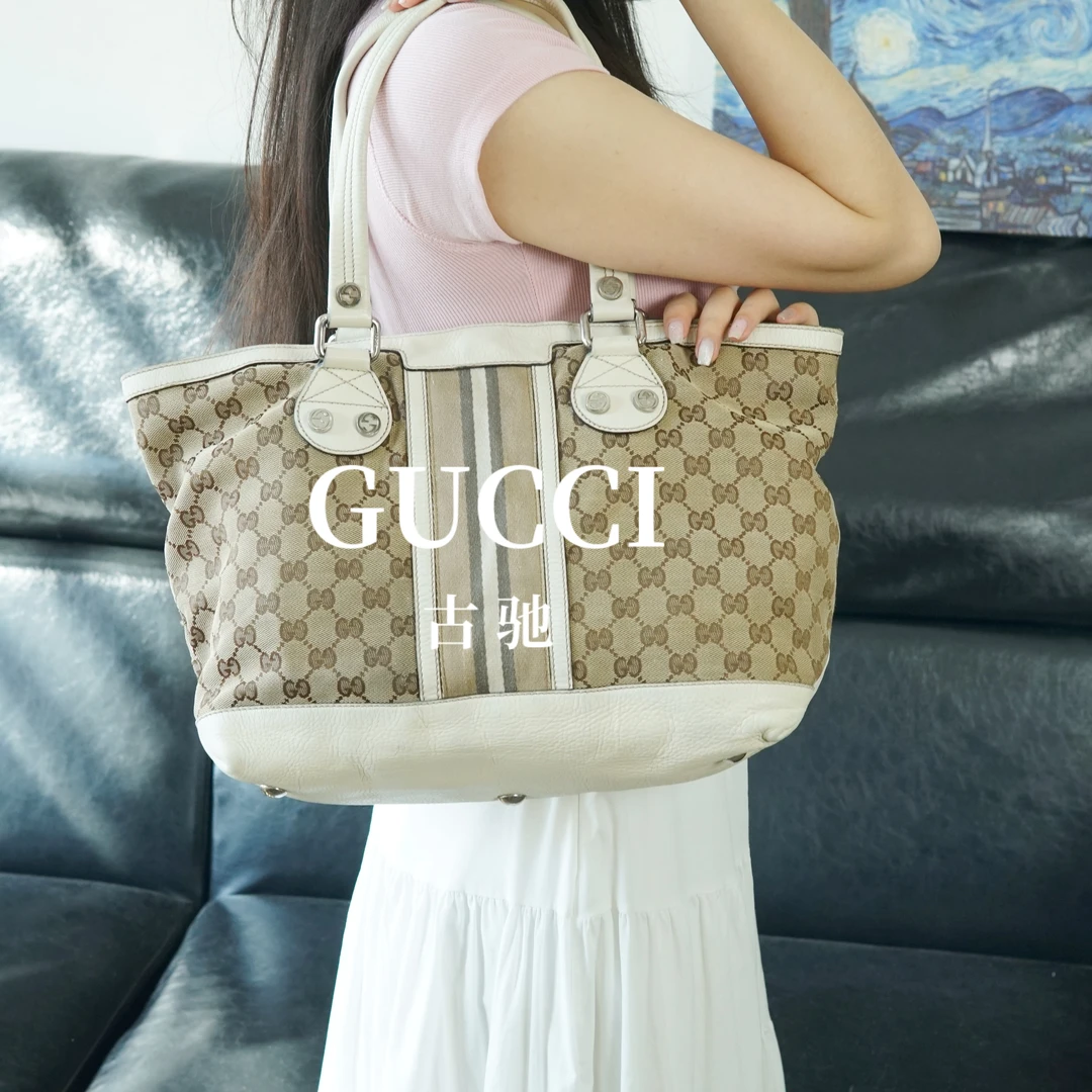 95新 GUCCI/古驰 老花拼皮单肩包/TC08611038/1038