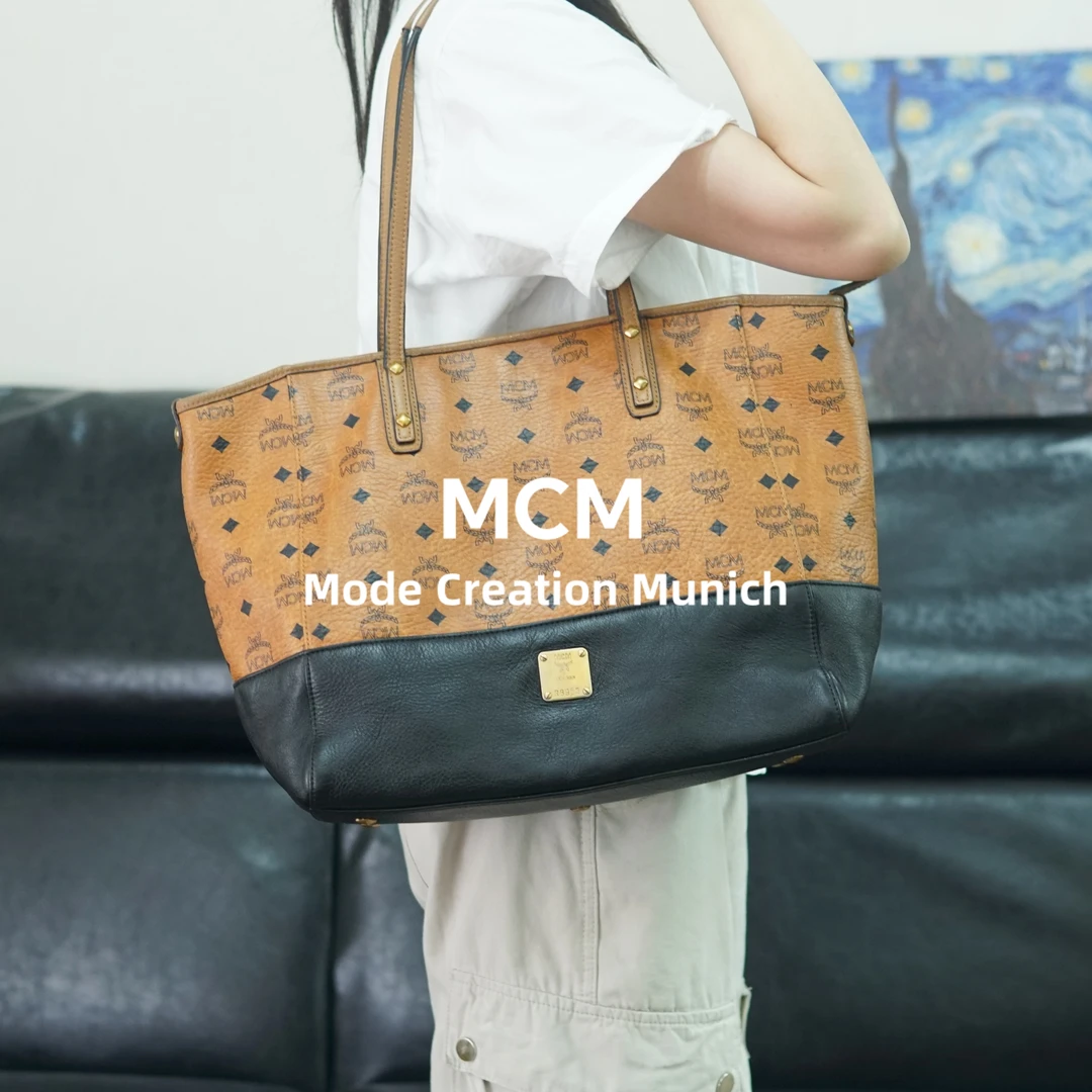 95新 MCM 拼色购物袋/ZZ07414030/4030