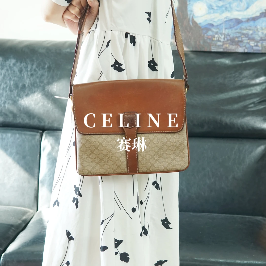95新 Celine/思琳 翻盖斜挎包/NN08527018/7018