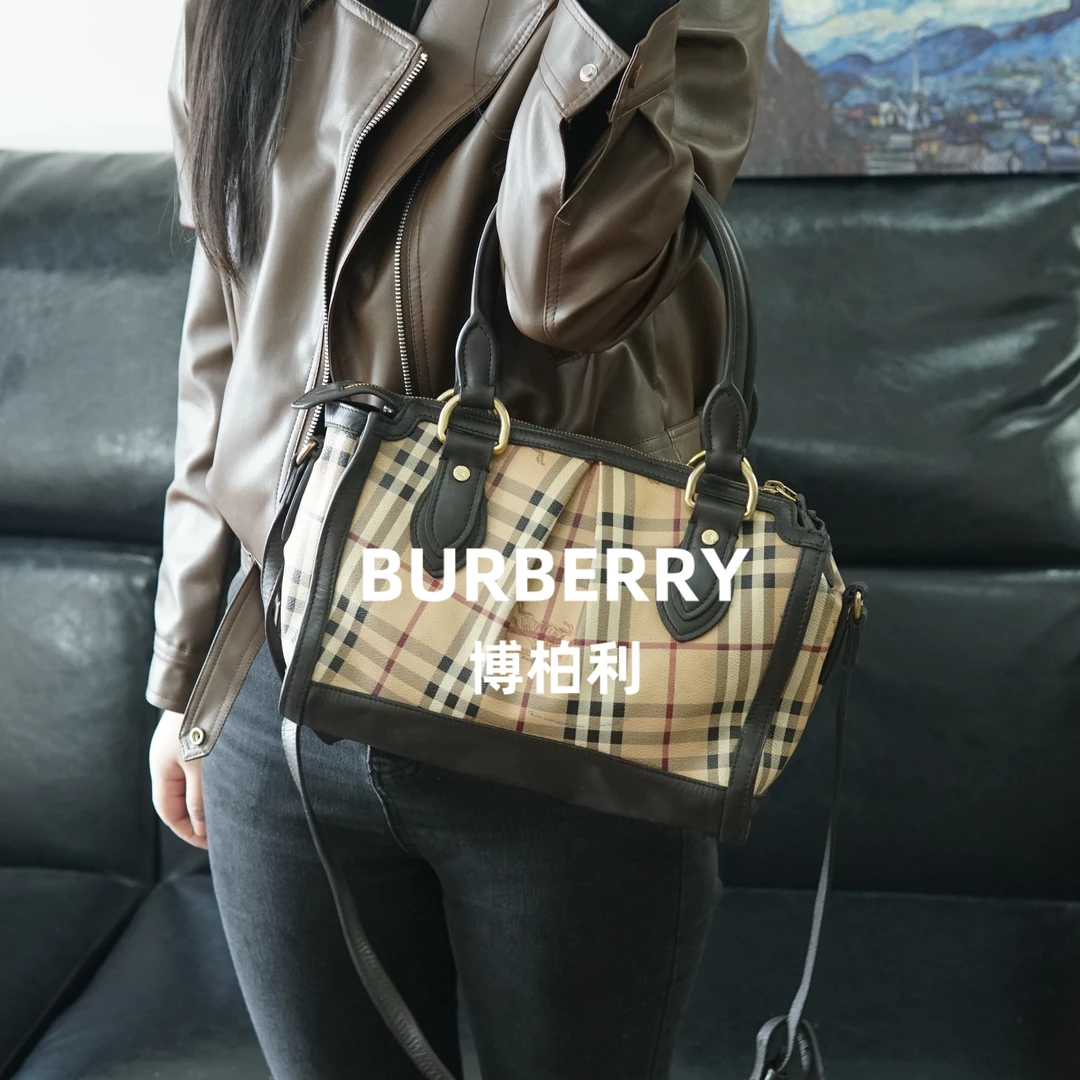95新 BURBERRY/博柏利 巴宝莉/格纹手提包/HH09730039/0039