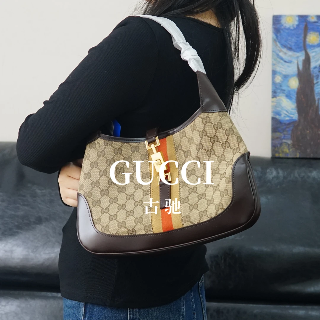 95新 GUCCI/古驰 老花Jackie单肩包/KK11816090/6090