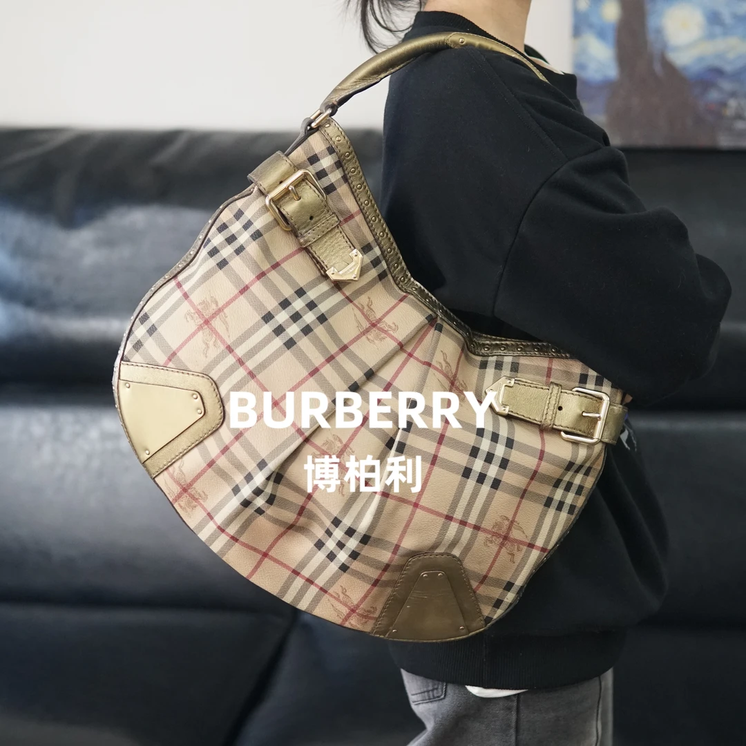 95新 BURBERRY/博柏利 巴宝莉/格纹单肩包/BB10605074/5074