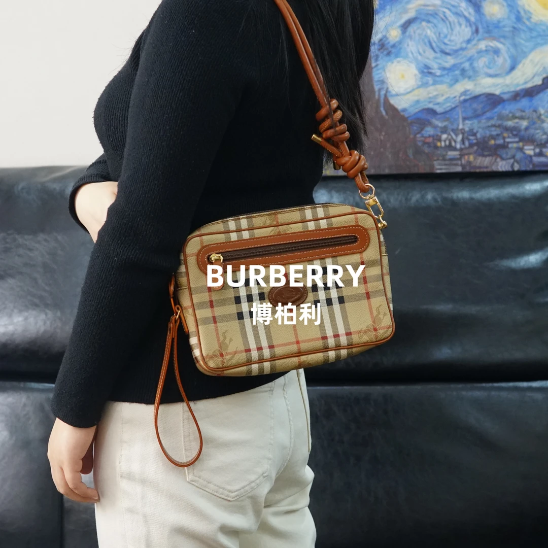 95新 BURBERRY/博柏利 巴宝莉/格纹单肩包/JJ10428952/8952