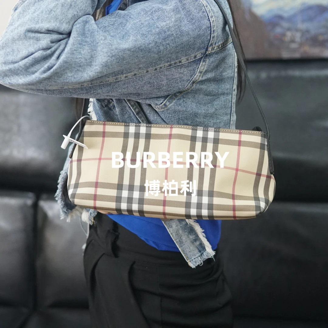 95新 BURBERRY/博柏利 巴宝莉/格纹单肩包/FC10813537/3537