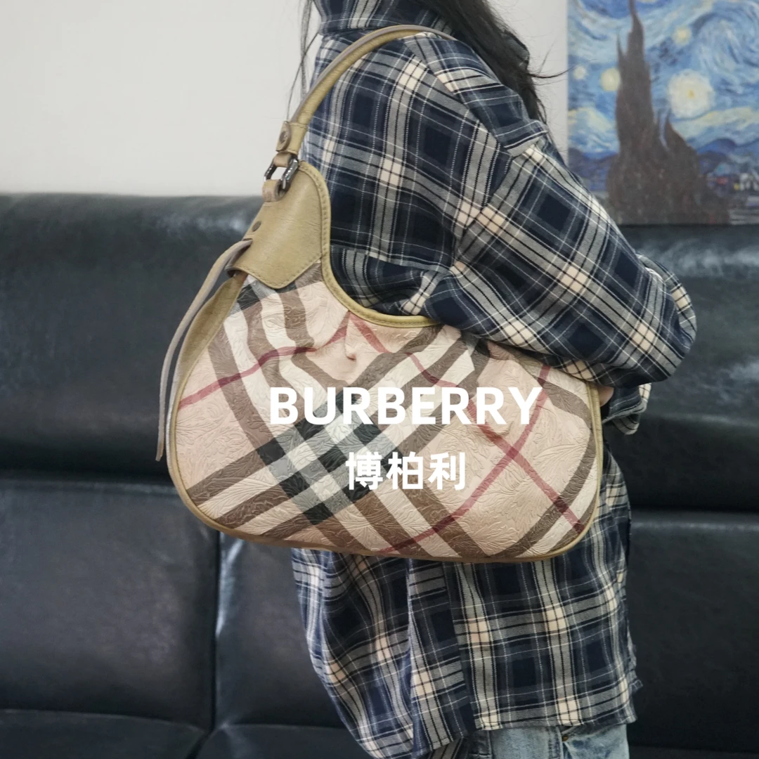 95新 BURBERRY/博柏利 巴宝莉/格纹单肩包/SS10822020/2020