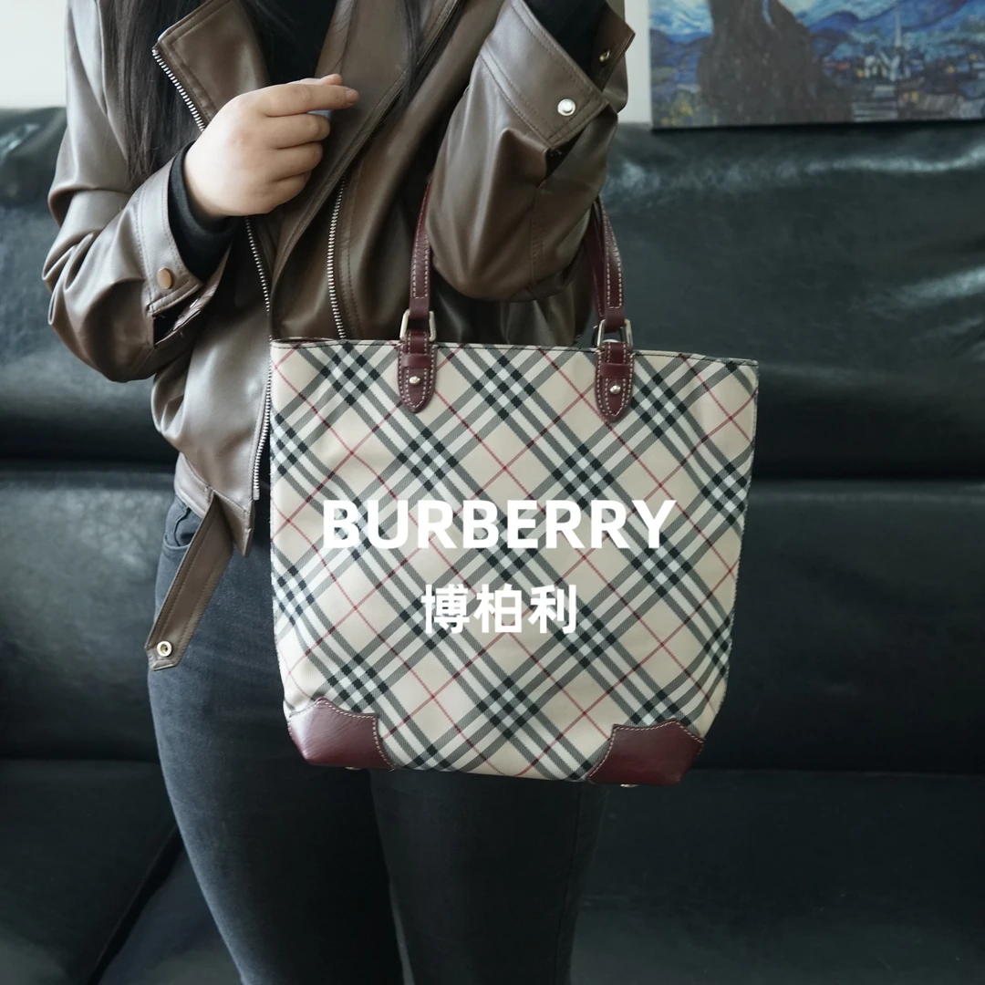 95新 BURBERRY/博柏利 巴宝莉/格纹手提包/MM10607019/7019