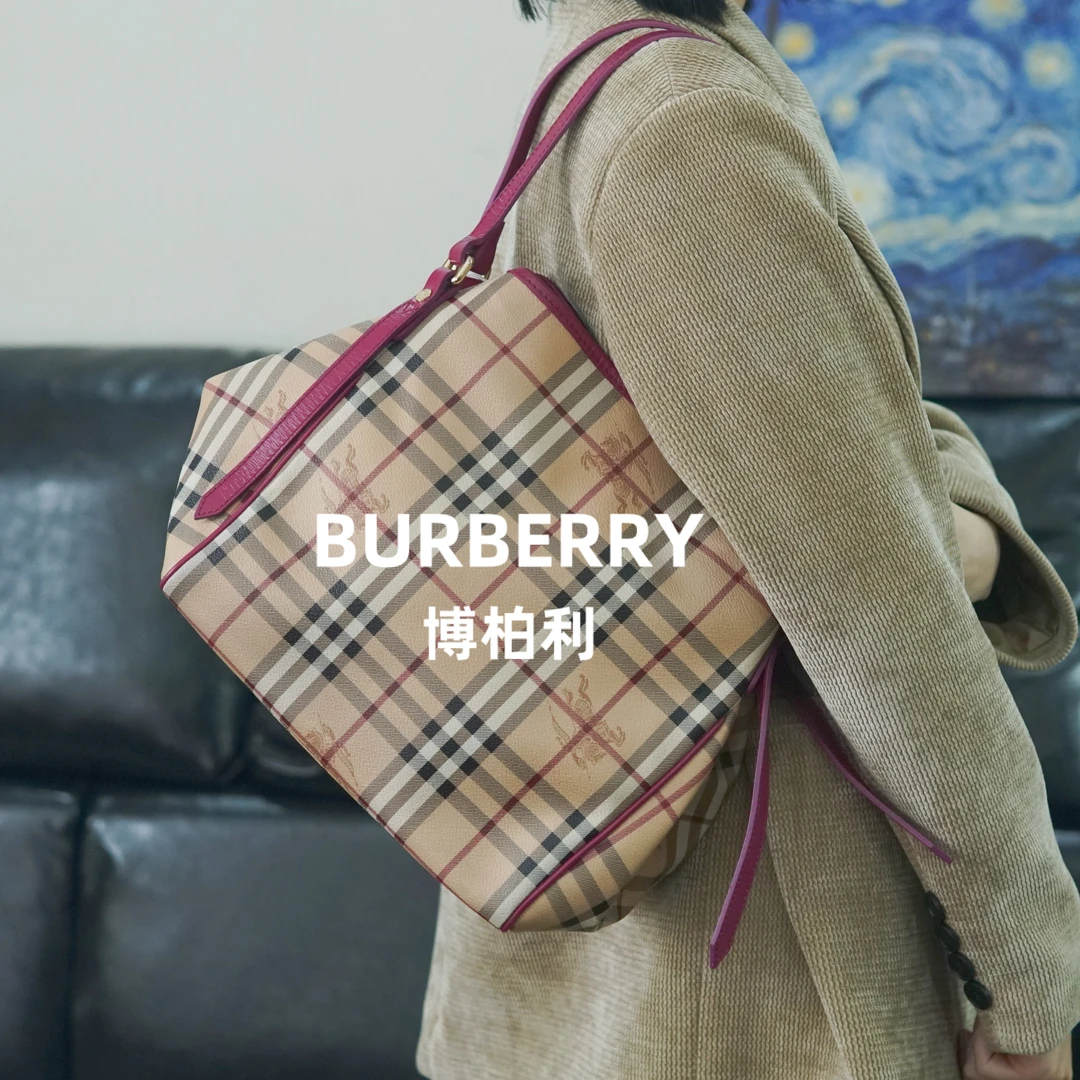95新 BURBERRY/博柏利 巴宝莉/格纹单肩包/SJ10716010/6010