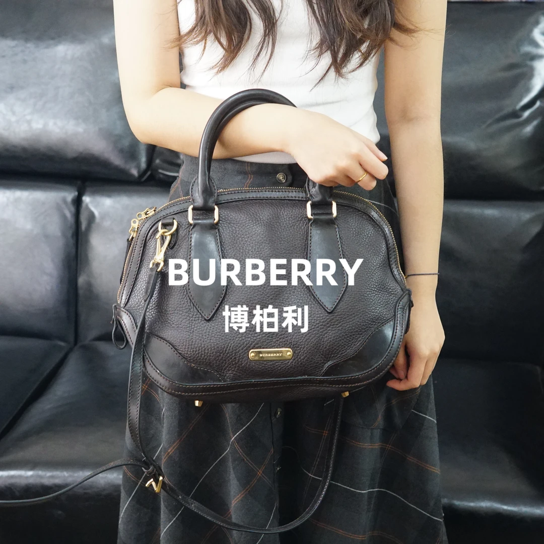 95新 BURBERRY/博柏利 巴宝莉/棕色斜挎包/BB10505073/5073