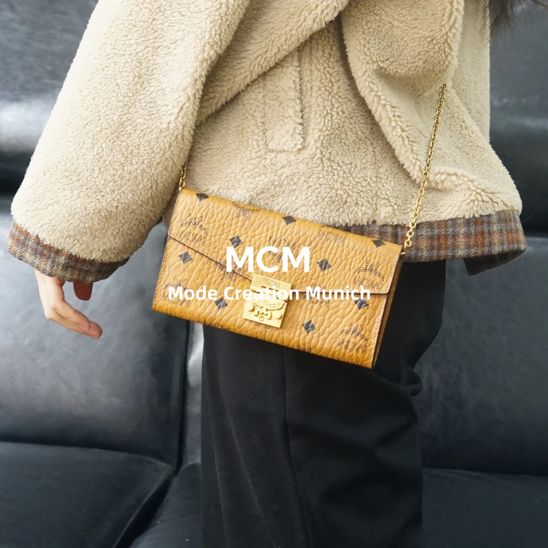 95新 MCM 干邑色斜挎链条包/FYBB11519096/9096