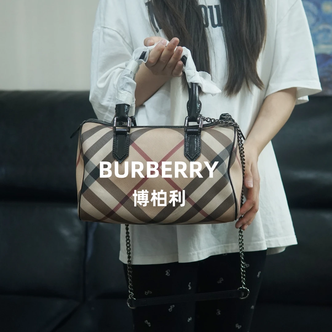 95新 BURBERRY/博柏利 格纹单肩包/FYZS09509057/9057