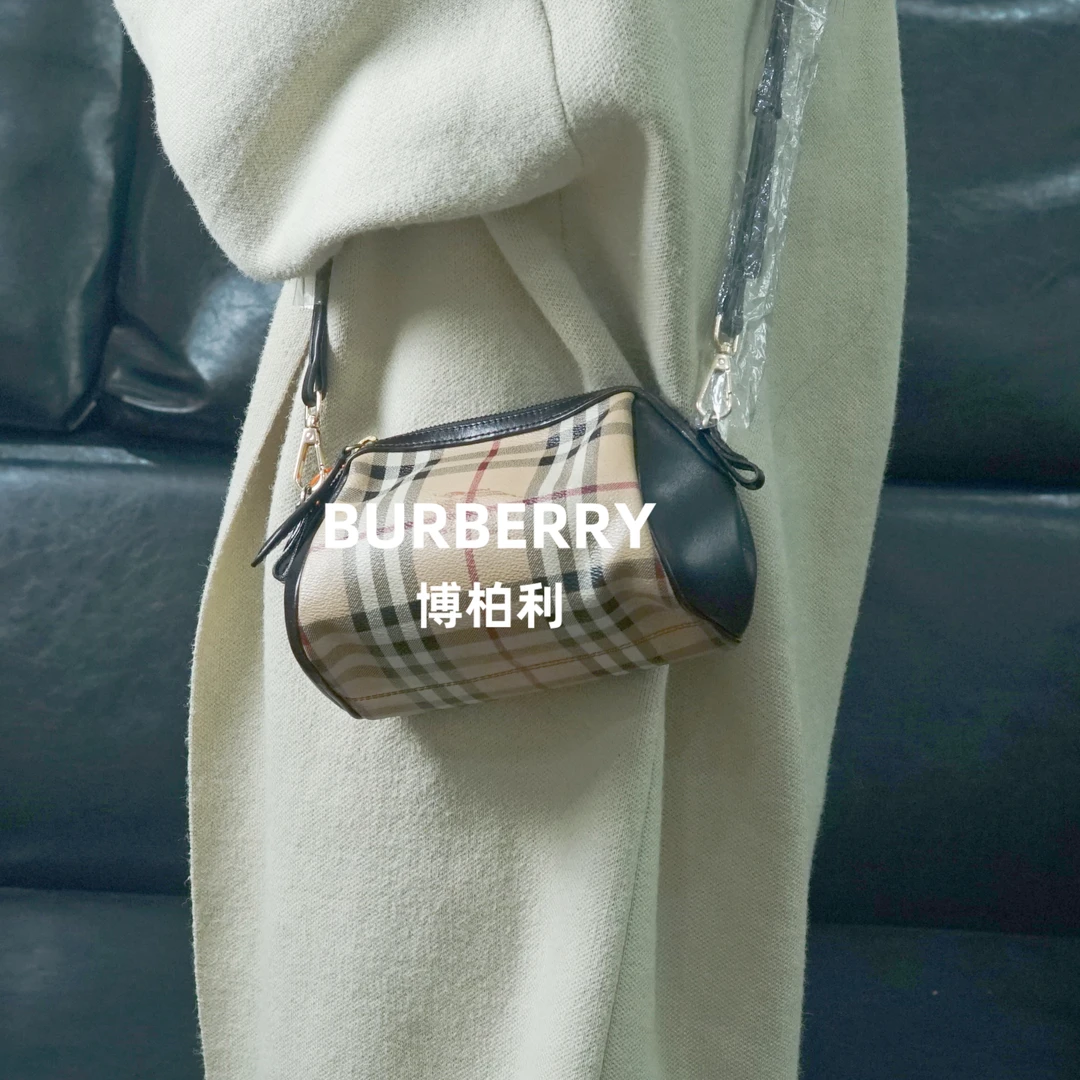 95新 BURBERRY/博柏利 格纹斜挎包/KY09529081/9081