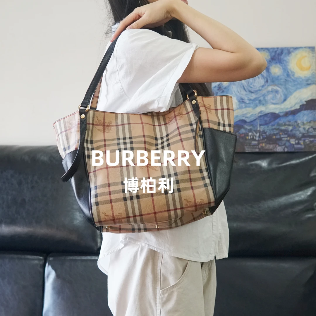 95新 BURBERRY/博柏利 战马格纹单肩包/F3BB07624026/4026