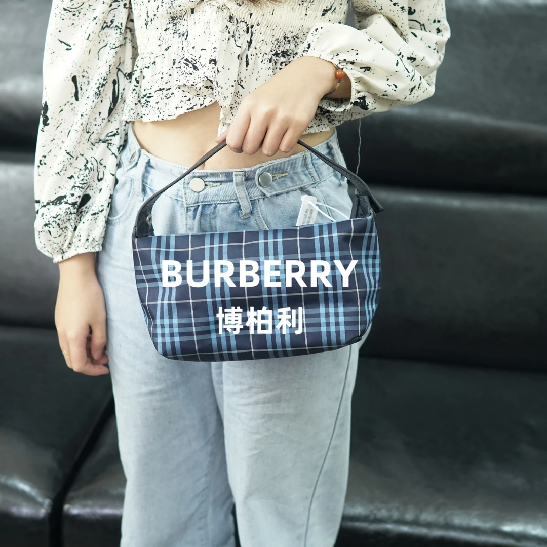 95新 BURBERRY/博柏利 巴宝莉/格纹手提包/YZ10618081/8081