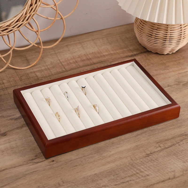 大容量实木戒指盒