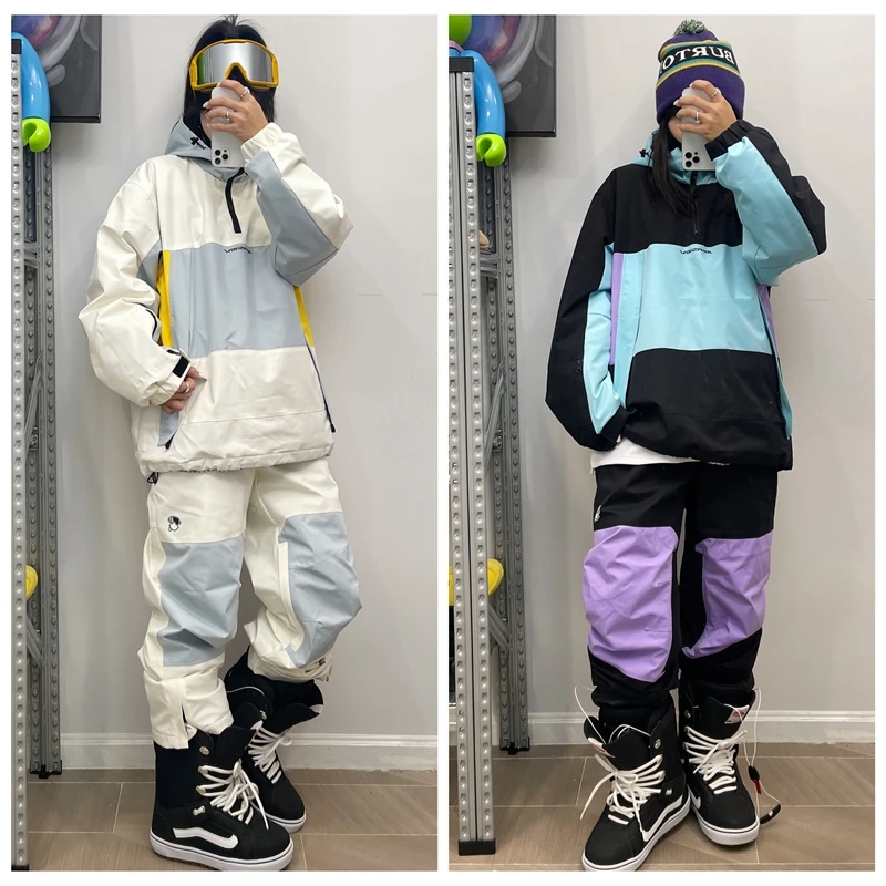 John snow男女单板双板滑雪服套装拼色滑雪衣防水防风保暖杜邦棉
