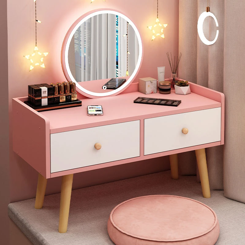 飘窗梳妆台卧室小飘窗坐地现代简约化妆桌子小型网红化妆台飘窗台