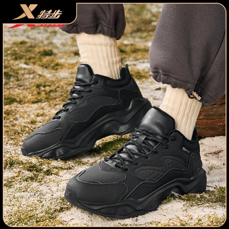 闪电【加绒】特步丨休闲鞋情侣棉鞋中帮户外复古保暖厚绒时尚运动鞋