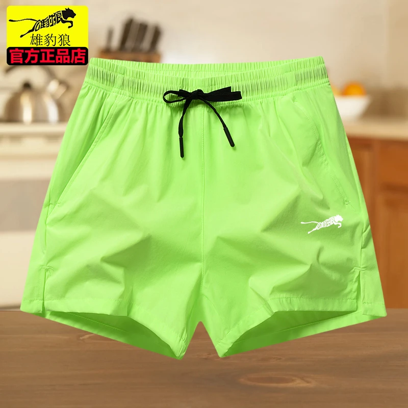 雄豹狼短裤男夏季新款速干宽松运动休闲裤薄款透气健身跑步沙滩裤