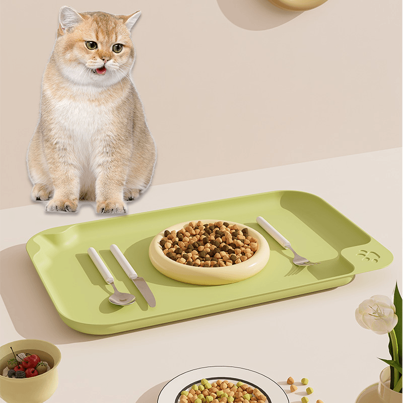 梅斯特科克 宠物餐垫防水防污防滑猫咪碗垫塑料餐具猫碗餐盘清洁垫