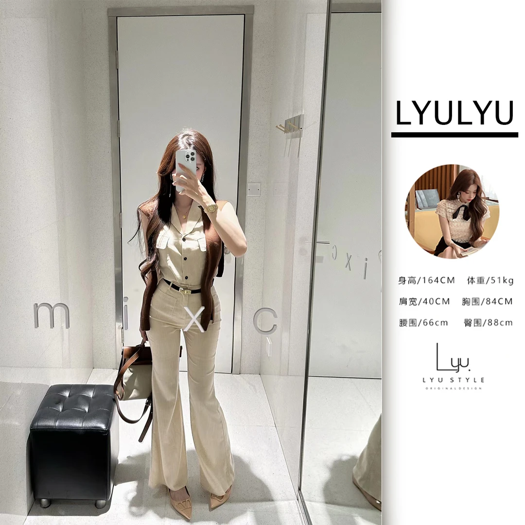 LYU【夏末简讯】简约老钱设计感翻领口袋无袖上衣预VVX4SY3670