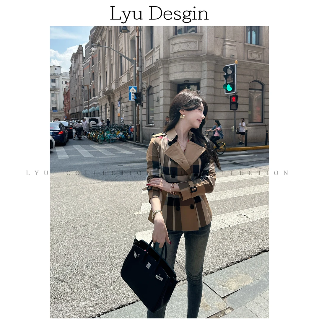 LYU【高阶经典】高级感英伦风格子短款显瘦上衣外套预VVQ4WT4458