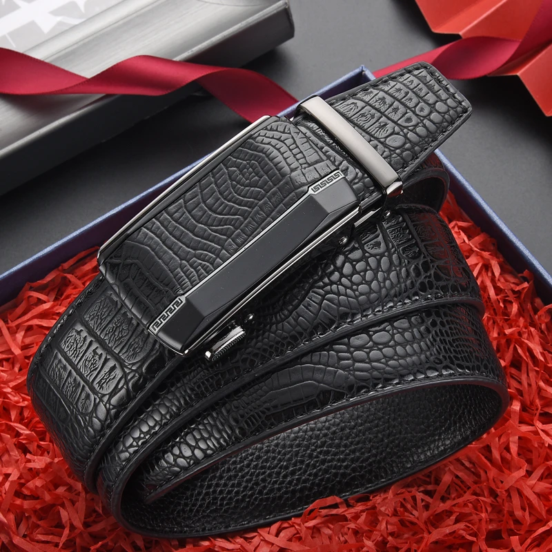 时尚经典鳄鱼纹男士自动扣腰带