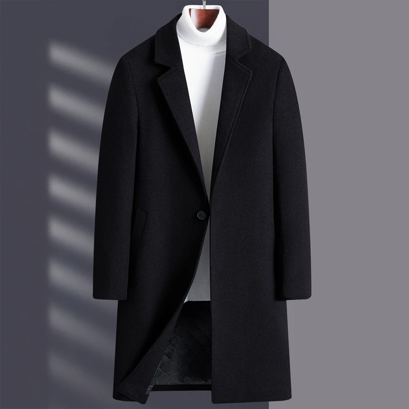 英格堡秋冬季男士新款呢子男外套休闲时尚中长款羊毛大衣外套688