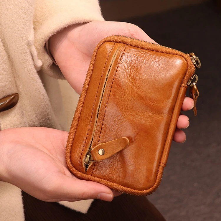 真皮多功能钥匙包个性手工钱包手拿包女男大容量牛皮零钱驾驶证包