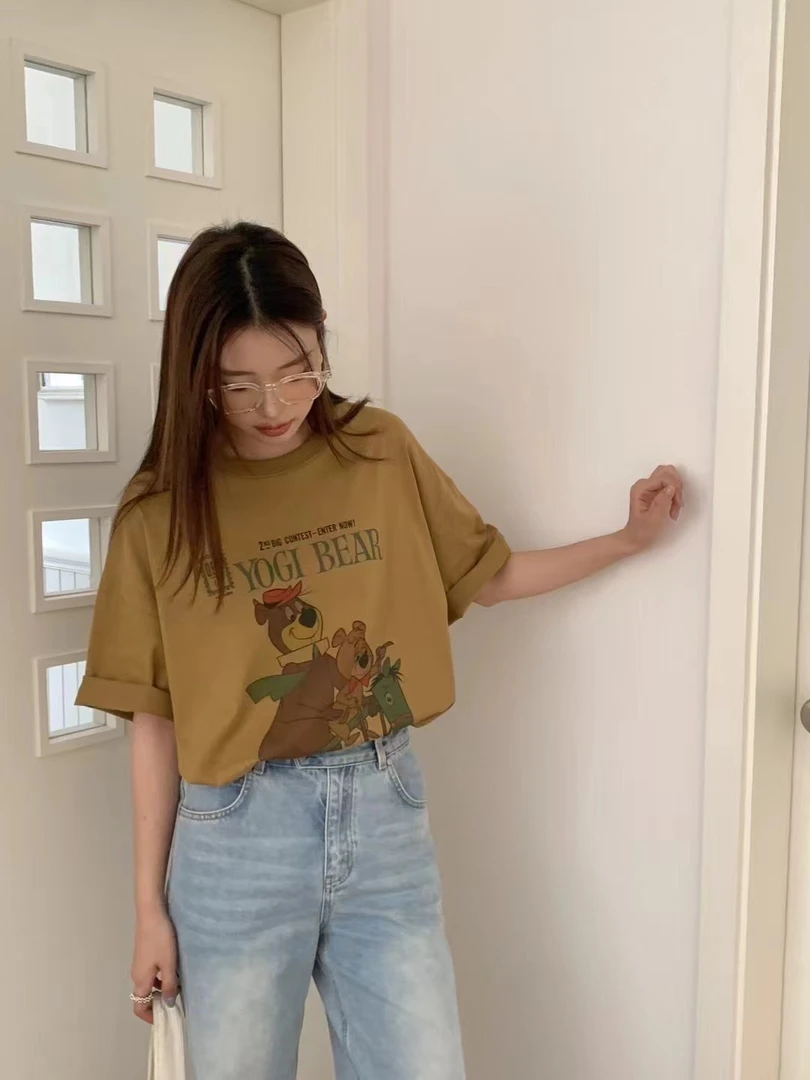 十三行SAN-秋季福秒韩版设计感小熊短袖#s1526