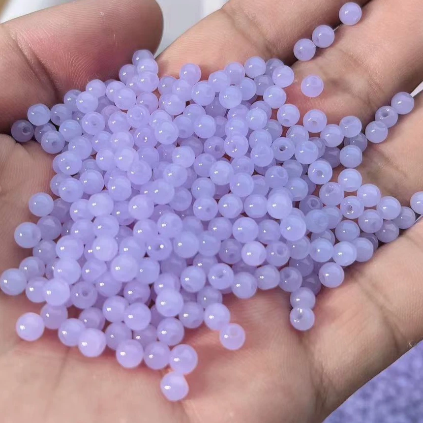 富贵紫4mm手工编制串珠diy项链手串摆摊