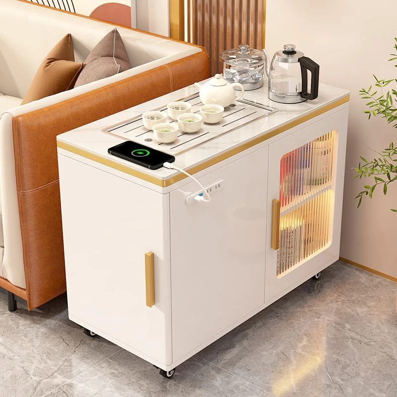【小扬哥推荐】移动茶桌家用小茶几茶台边柜爆款高档奶油风沙发边