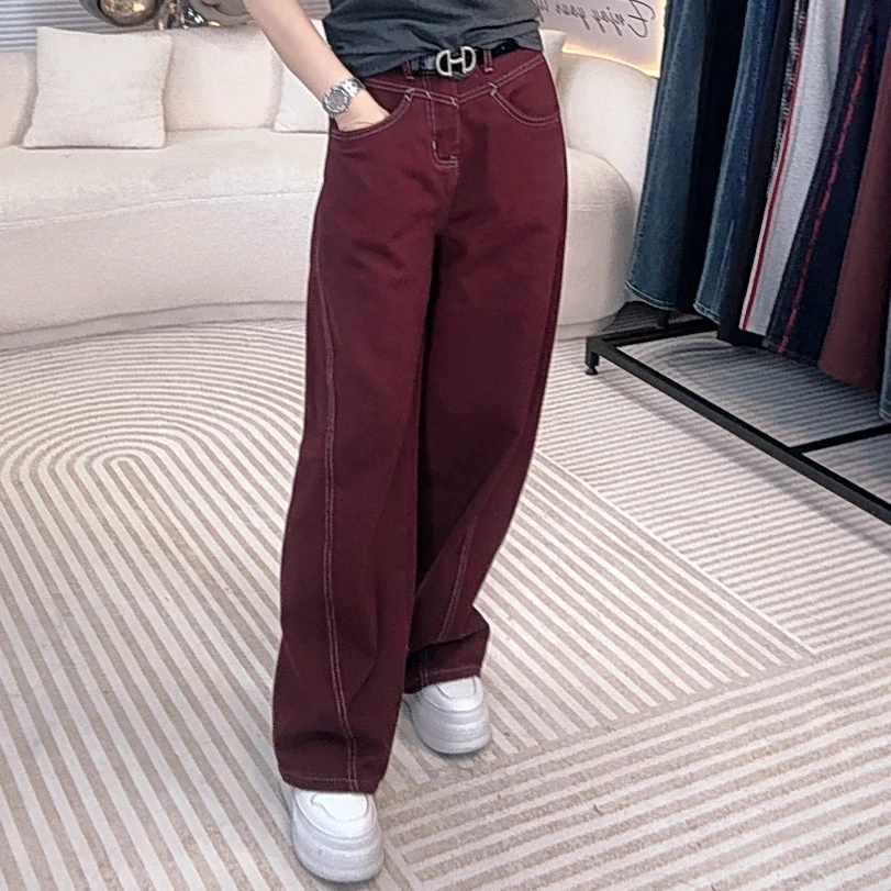 【7110】2024秋款流浪丹宁新款瘦版阔腿裤独特设计百搭休闲垂感洋气