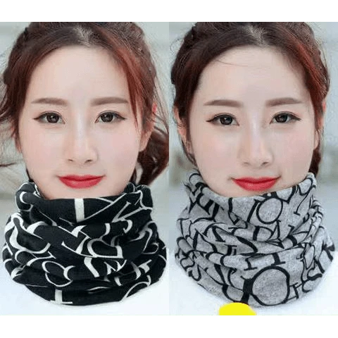 【时尚】围巾女春款百搭围脖护颈椎韩版百变脖套防风保暧面罩套头巾