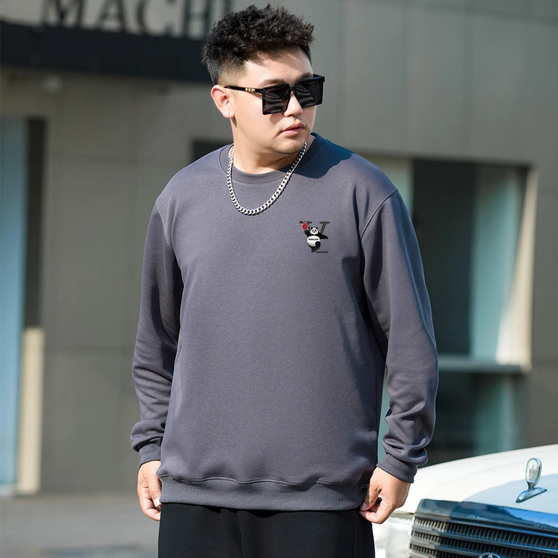 300斤可穿胖子卫衣男装秋冬季宽松加肥加大码长袖T恤打底衫上衣潮