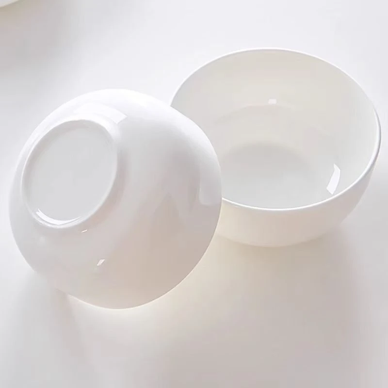 佳园瓷艺    8只4.5英寸高档骨瓷米饭碗 家用纯白色釉下彩餐具