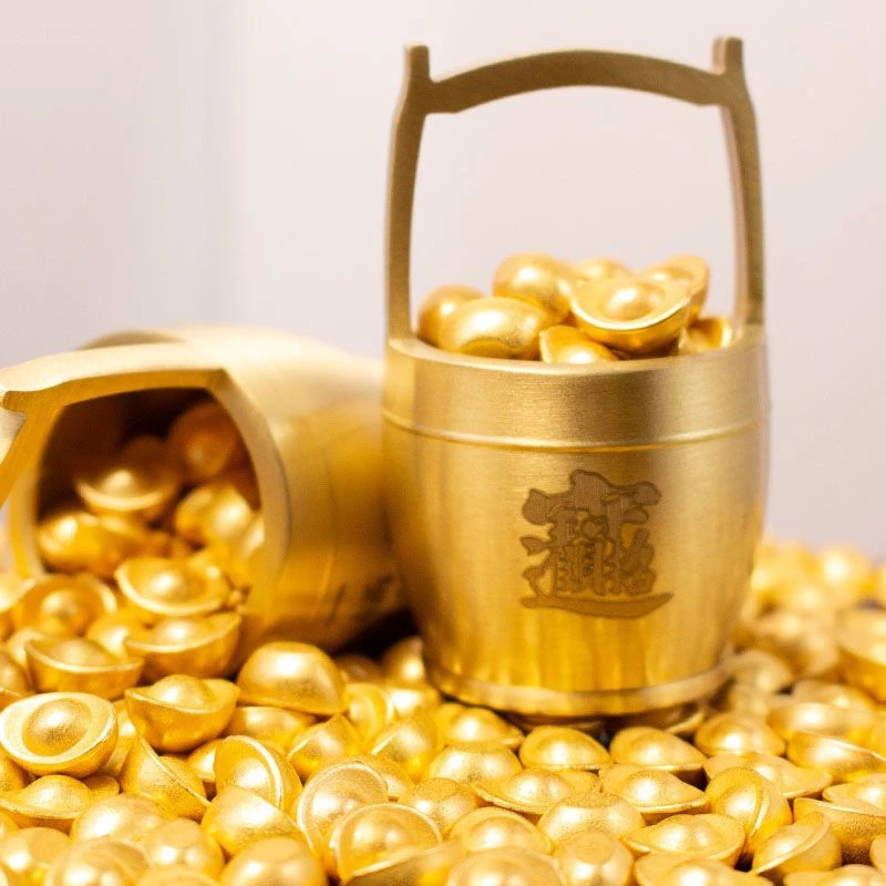 仿真金元宝摆件实心仿真金色元宝沙金装饰摆件招财家居开业高档