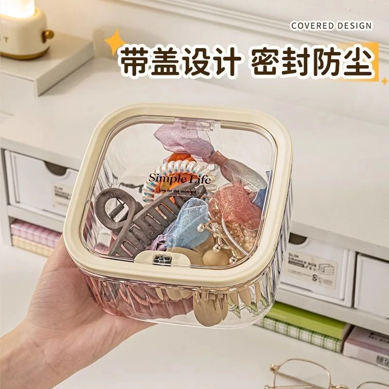 收纳发圈收纳盒皮筋透明女孩整理发夹首饰盒发卡女孩发饰头绳桌面