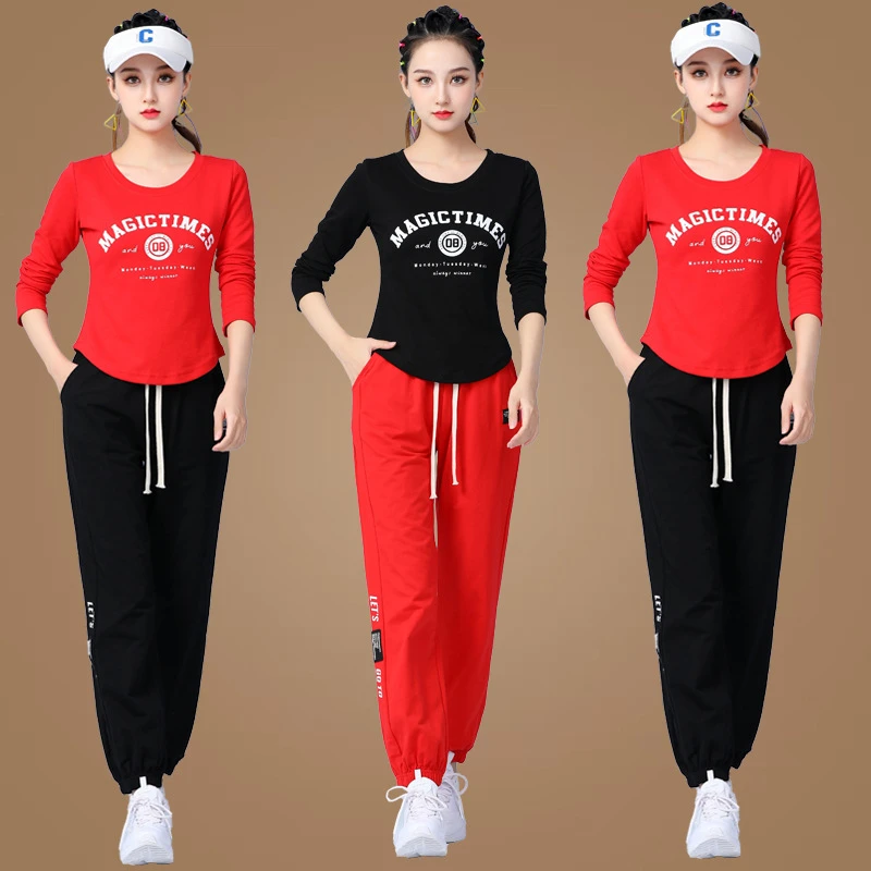 广场舞春秋新款套装鬼步舞舞蹈服装杨丽萍跳舞服休闲显瘦运动服