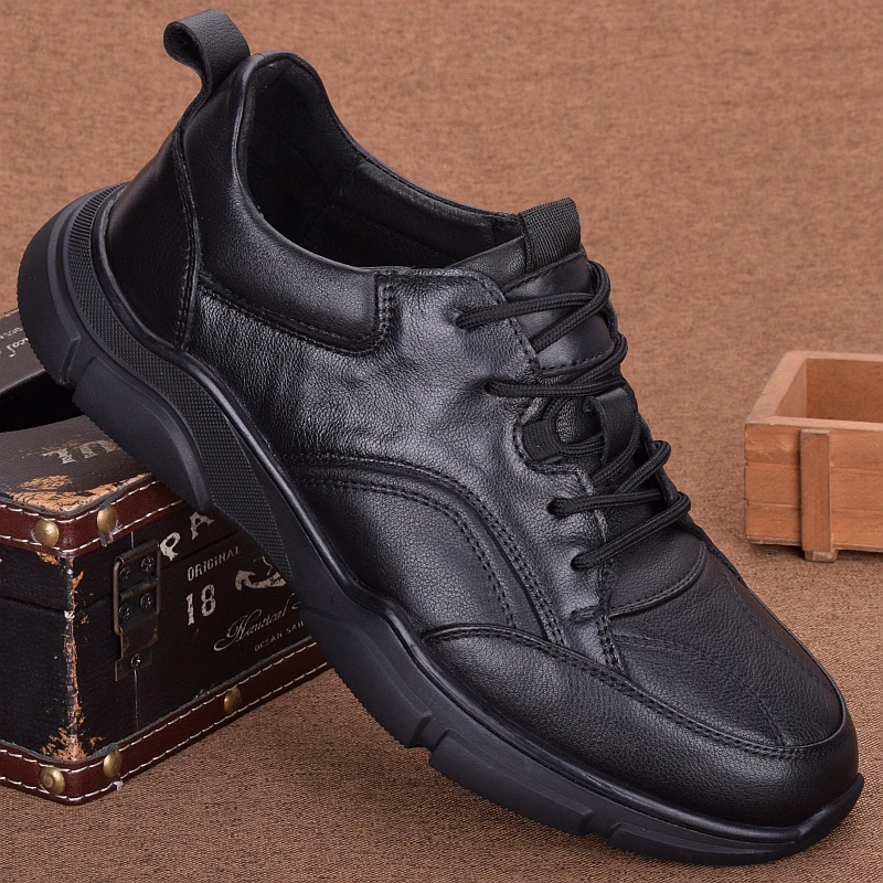 清仓捡漏男士运动鞋真皮青年潮流英伦2023春秋新款休闲皮鞋男男鞋