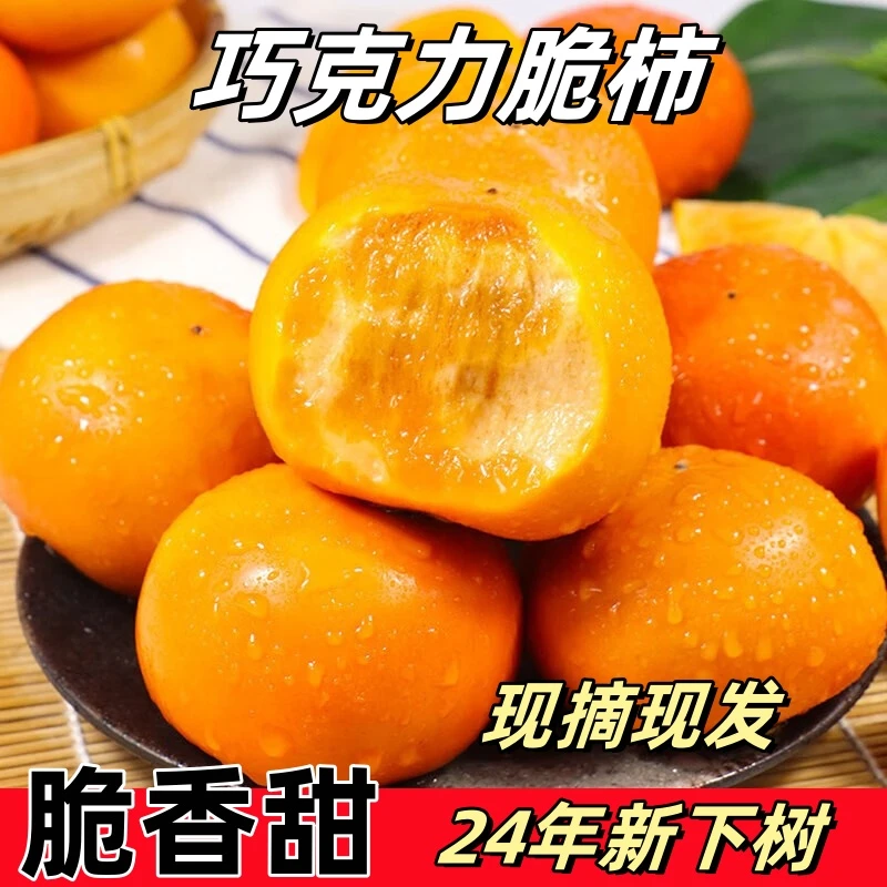巧克力脆柿子新鲜应季水果甜脆可口孕妇老少皆宜好吃不贵