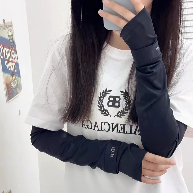 网红冰袖女夏季户外冰丝防晒袖套遮阳开车薄款骑行百搭宽松手袖