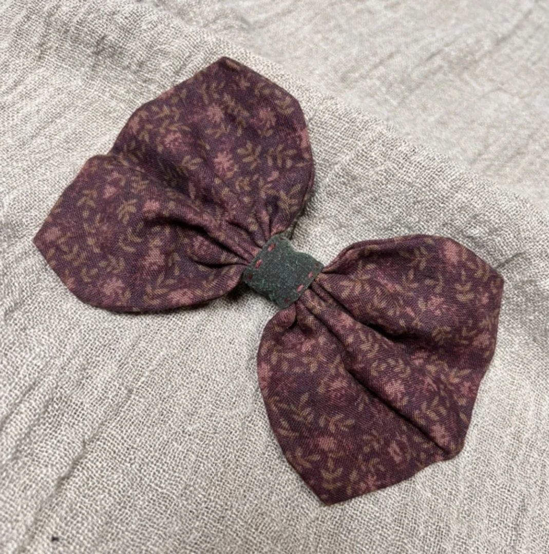 复古亚麻手工蝴蝶结领结