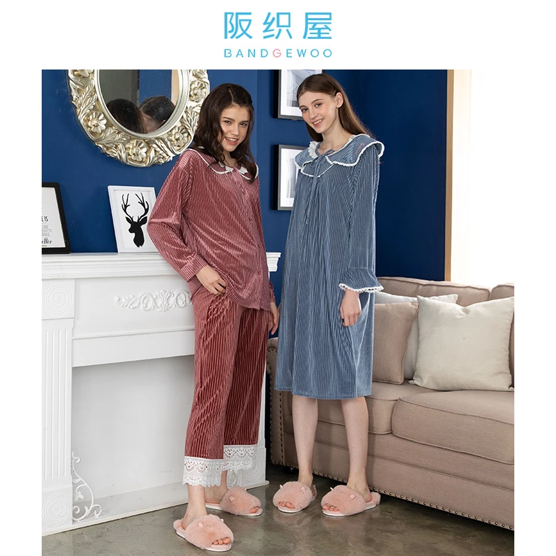 【断码福利4】阪织屋基础款灯芯绒长袖长裤女士开衫套装