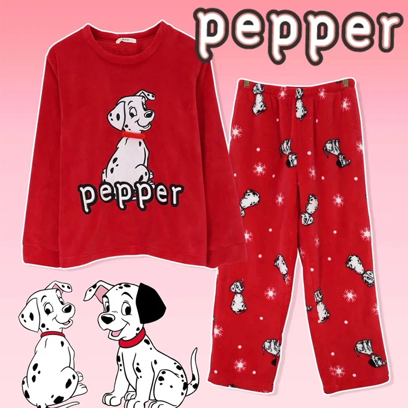 阪织屋×忠狗【珊瑚绒】情侣男士女士长袖时尚休闲冬季睡衣套装