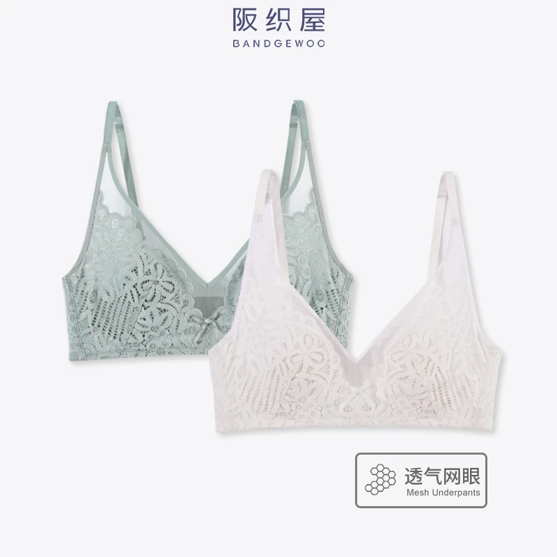 阪织屋轻薄兔耳杯立体蕾丝文胸