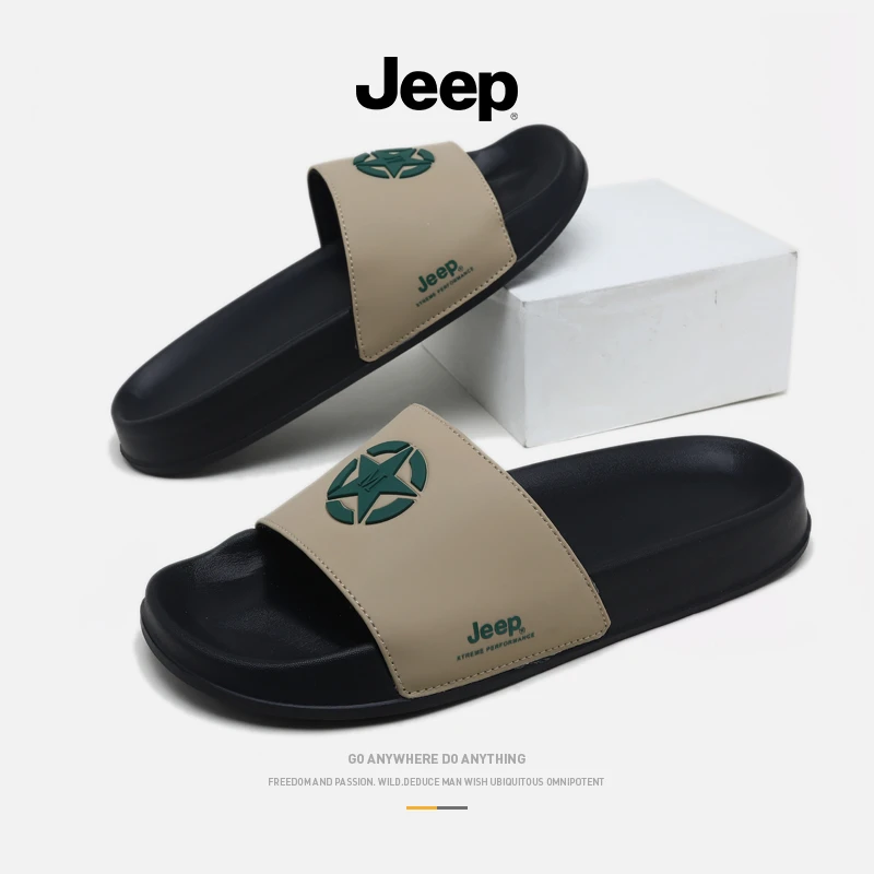 JEEP/吉普男新款厚底防滑户外运动简约软底夏季沙滩潮流ins一字拖