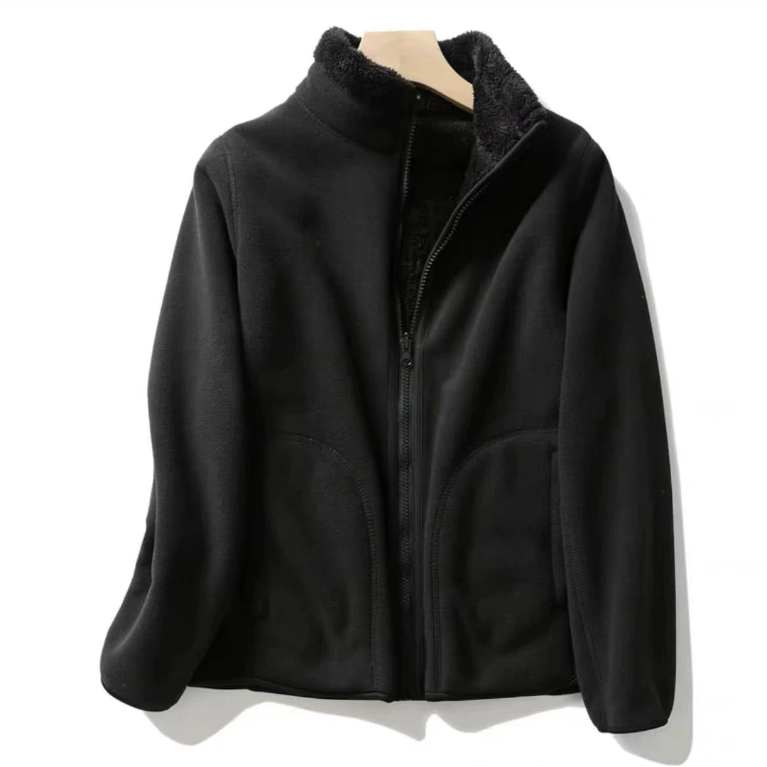 7347-极夜（黑色）DK-2206两面穿摇粒防风外套