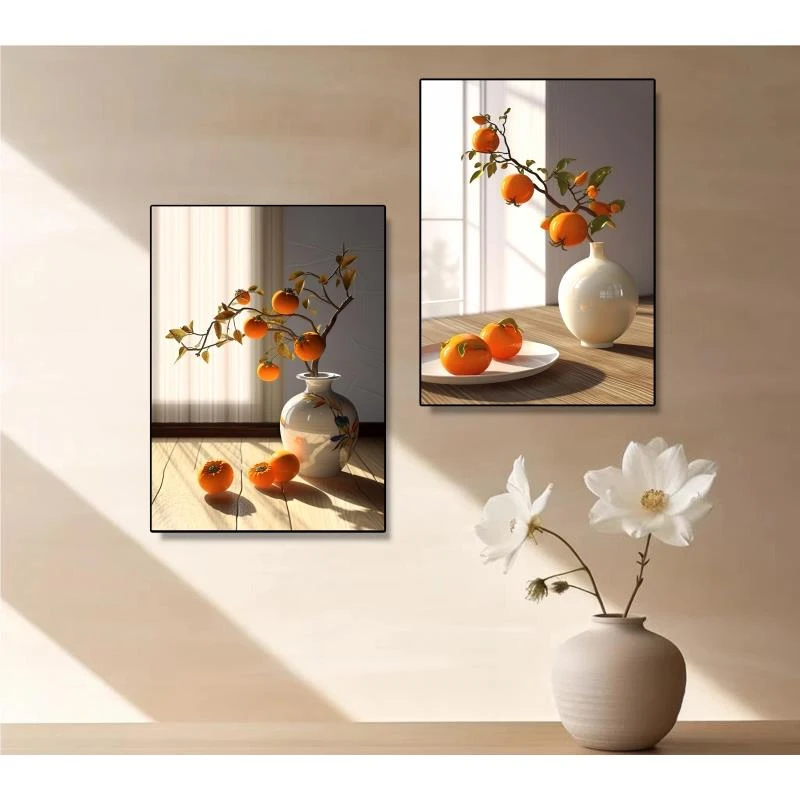 事事平安两联餐厅装饰画走廊装饰画卧室客厅装饰画晶瓷装饰画